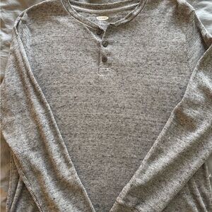 Old Navy Men's Gray Henley Thermal Long Sleeve